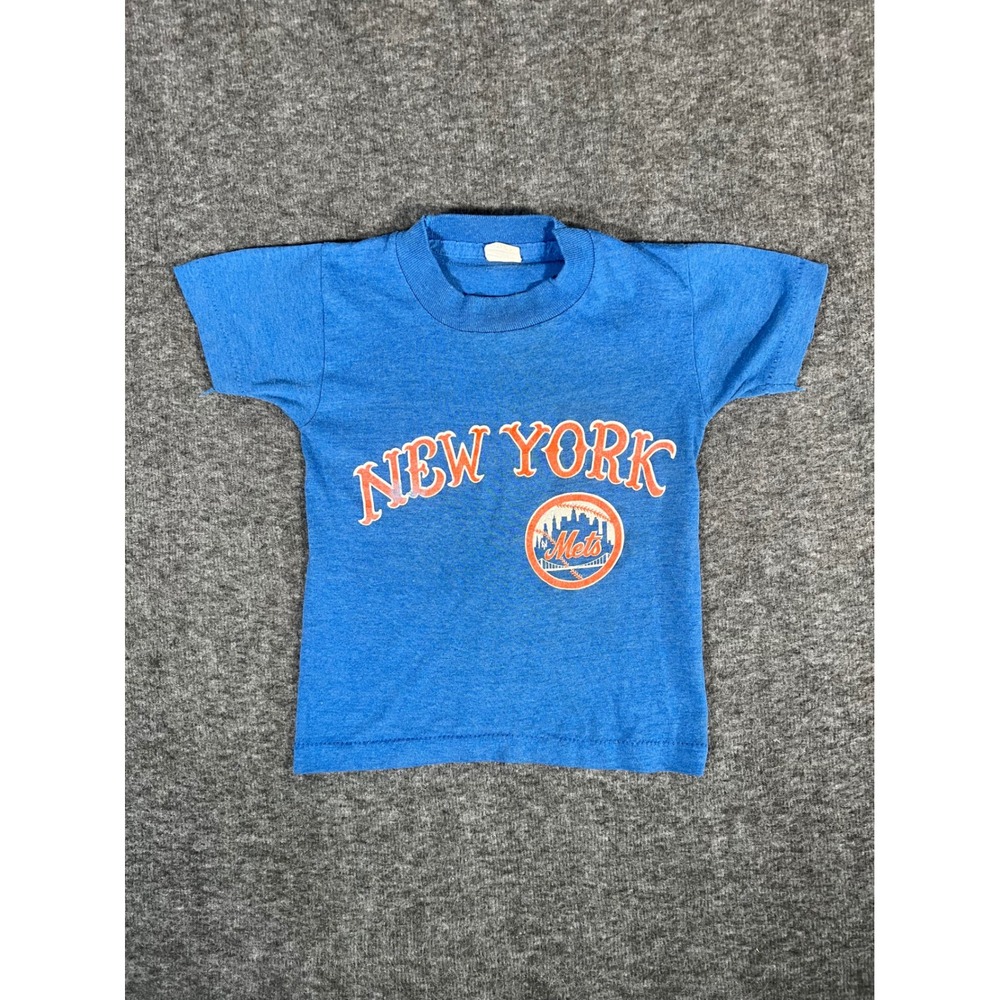 Vintage 80s New York Mets Infant T-Shirt Blue Graphic Single Stitch MLB Baby